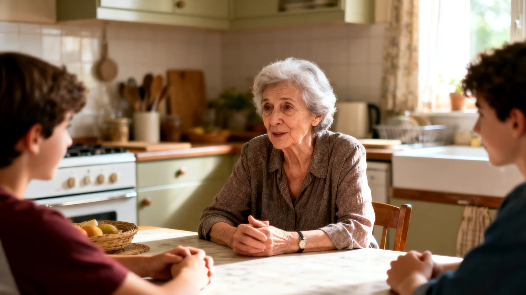 Comment une grand-mère peut-elle aider ses petits-enfants jeunes adultes à développer une intelligence émotionnelle mature et à gérer sainement leurs émotions (colère, anxiété, peur) sans infantiliser la relation ni franchir les limites générationnelles ?"